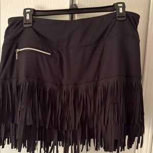 GGBlue Fringe Skort in Black